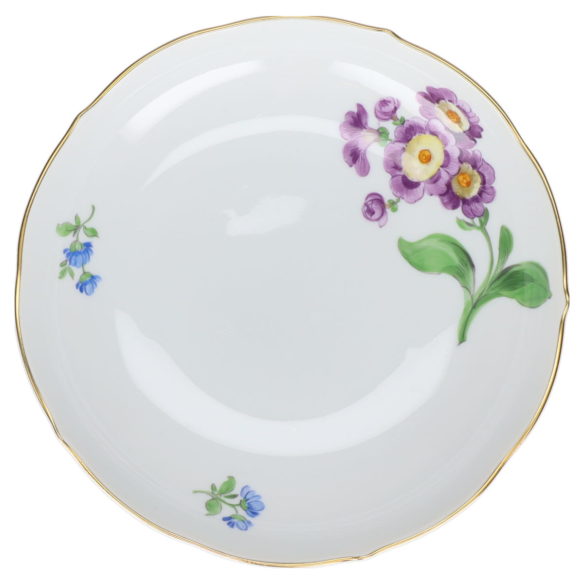 Untertasse für Kaffee Blüte Lila Typ II Meissen Neuer Ausschnitt II.Wahl Bunte Blume