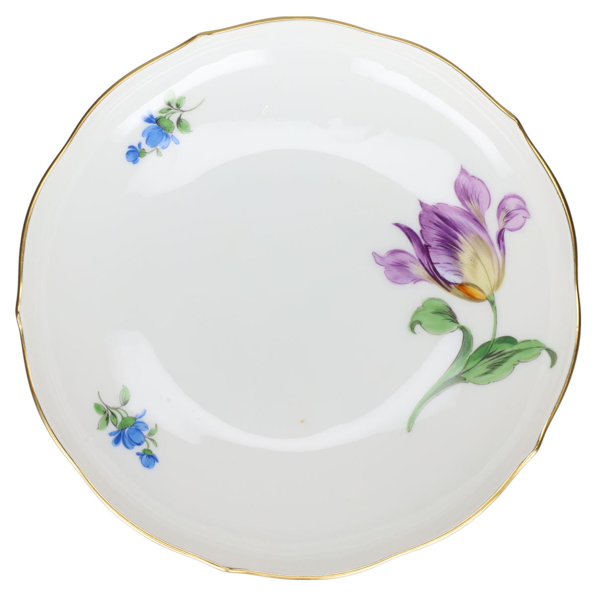 Untertasse für Kaffee Blüte Lila Typ IIIII Meissen Neuer Ausschnitt II.Wahl Bunte Blume