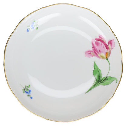 Untertasse für Kaffee Blüte Rosa Gelb Typ III Meissen Neuer Ausschnitt II.Wahl Bunte Blume