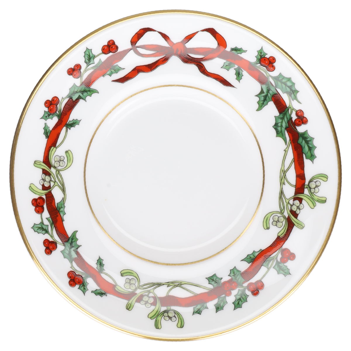 Untertasse für Kaffee klein Royal Worcester Holly Ribbons