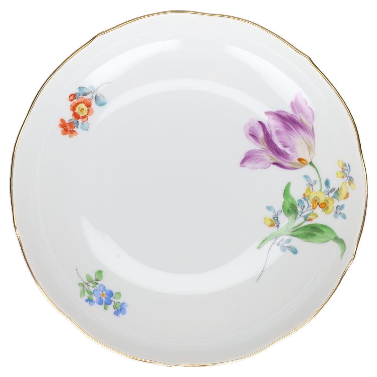 Untertasse für Kaffee/Tee Blüte Lila Typ II Meissen Neuer Ausschnitt I.Wahl Bunte Blume
