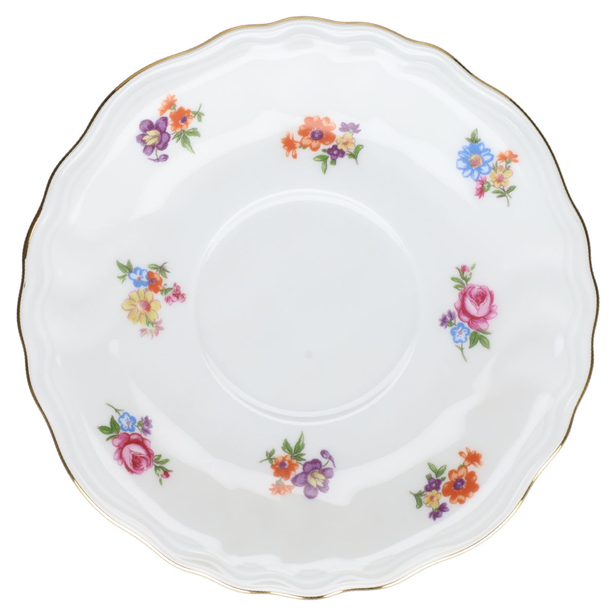 Untertasse für Kaffee Weimar Porzellan Josefine Streublumen-Bouquet
