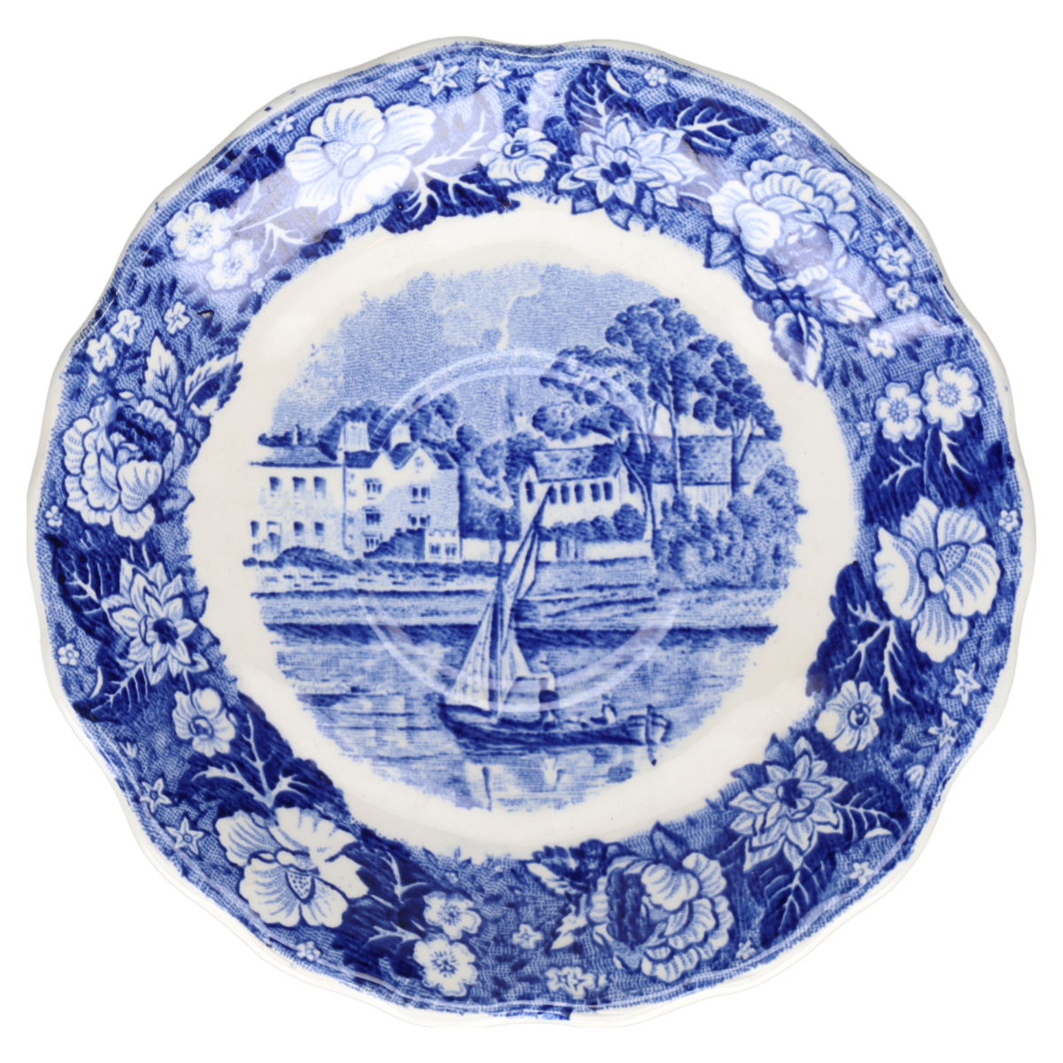 Untertasse für Mokka D 13,5 cm Palissy Thames River Scenes blau