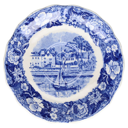 Untertasse für Mokka D 13,5 cm Palissy Thames River Scenes blau