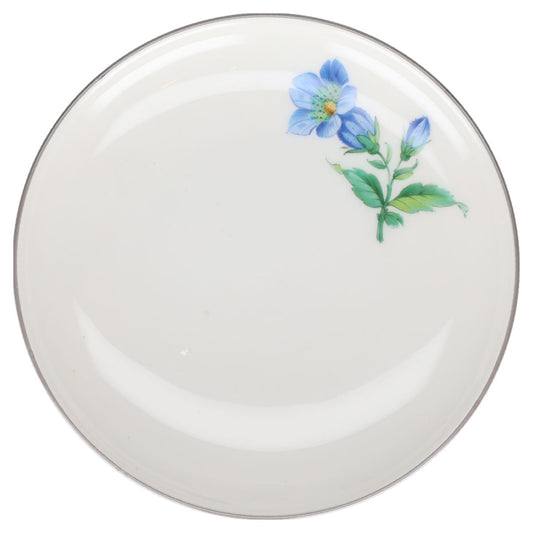 Untertasse für Mokka Espresso Blüte Blau Typ II KPM Berlin Urbino I.Wahl Wildblumen mit grauem Rand