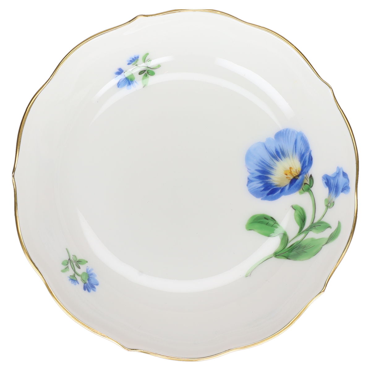 Untertasse für Mokka Espresso Blüte Blau Typ III Meissen Neuer Ausschnitt I.Wahl Bunte Blume
