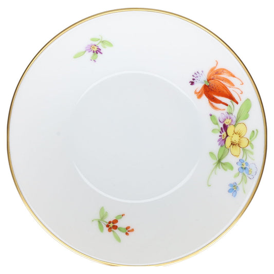 Untertasse für Mokka Espresso Lilie orange Höchst Höchster Porzellanmanufaktur Kurfürst Bunte Blume