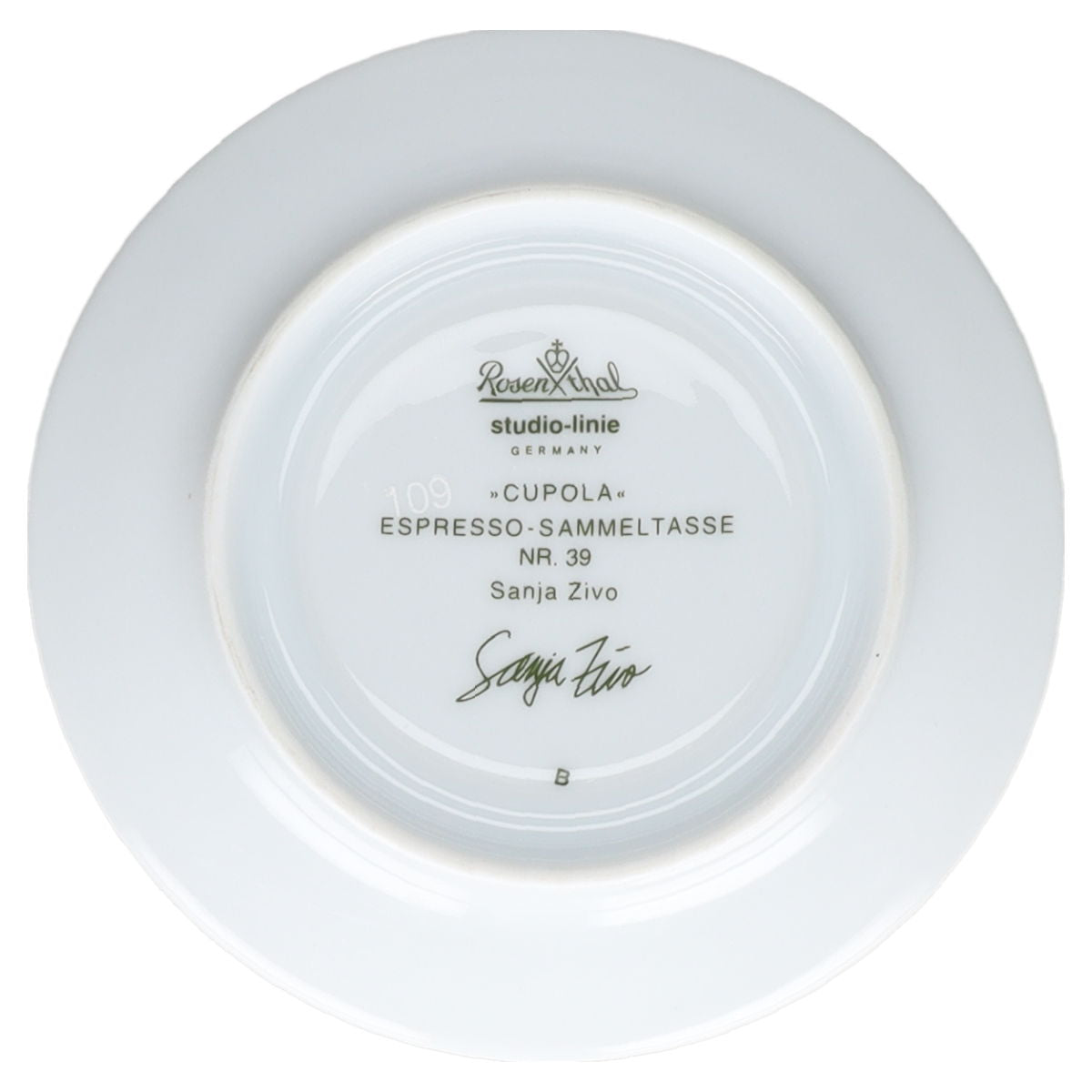 Untertasse für Mokka Espresso Nr. 39 S. Zivo Rosenthal Cupola Künstlertassen