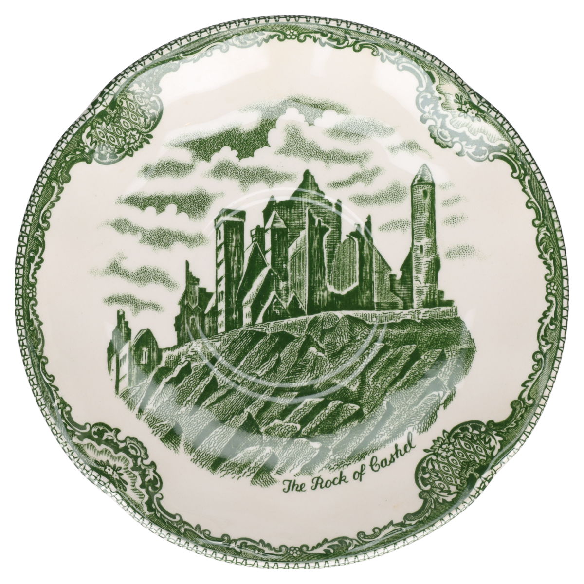 Untertasse für Suppe  Johnson Bros Castle Story grün