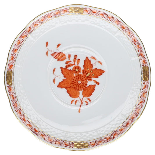 Untertasse für Suppe Modell 744 Herend Ungarn Apponyi orange