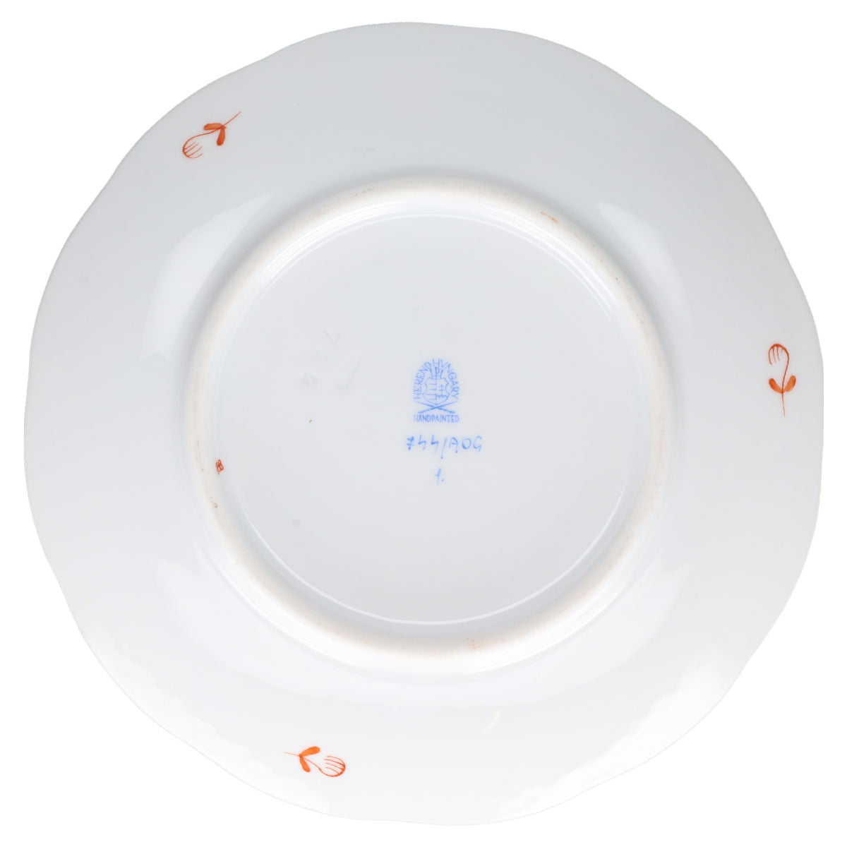 Untertasse für Suppe Modell 744 Herend Ungarn Apponyi orange