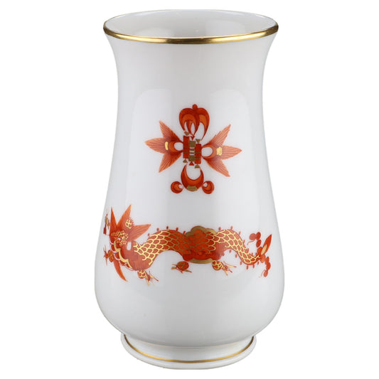 Vase klein 11cm Meissen Neuer Ausschnitt I.Wahl Reicher Drache rot gold schattiert