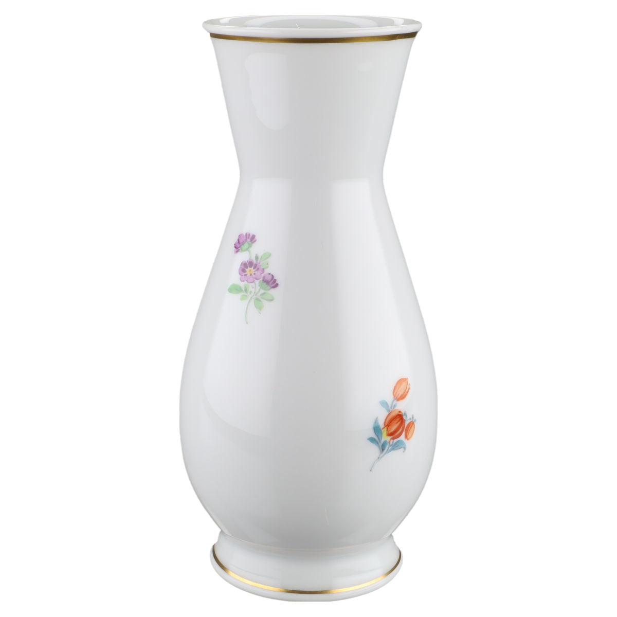 Vase mittelgroß Blüte Blau Gelb Meissen Zierporzellan Vasen und Amphoren