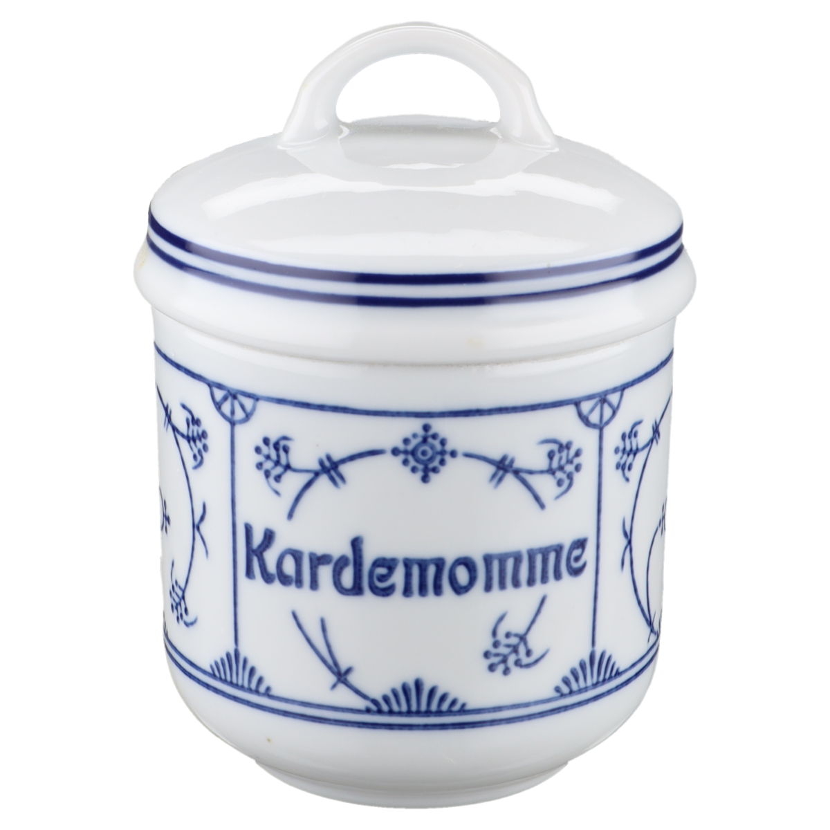 Vorratsdose Kardemomme H 10 cm Jaeger & Co. Indisch blau Strohblume