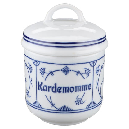 Vorratsdose Kardemomme H 10 cm Jaeger & Co. Indisch blau Strohblume