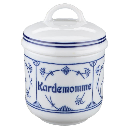 Vorratsdose Kardemomme H 10 cm Jaeger & Co. Indisch blau Strohblume