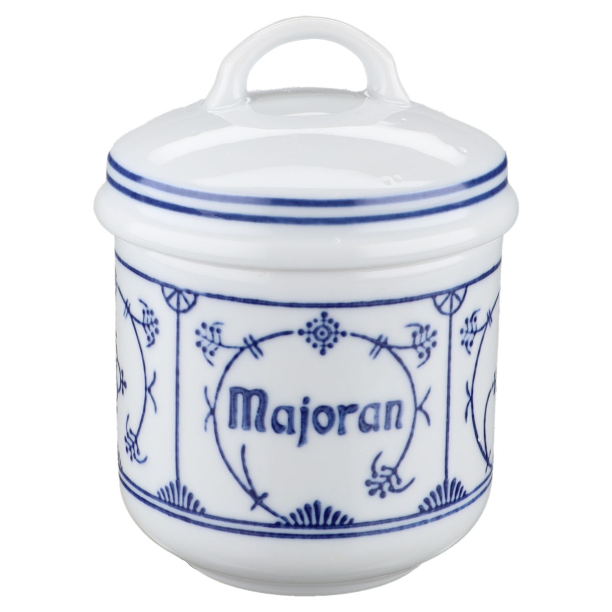 Vorratsdose Majoran H 10 cm Jaeger & Co. Indisch blau Strohblume