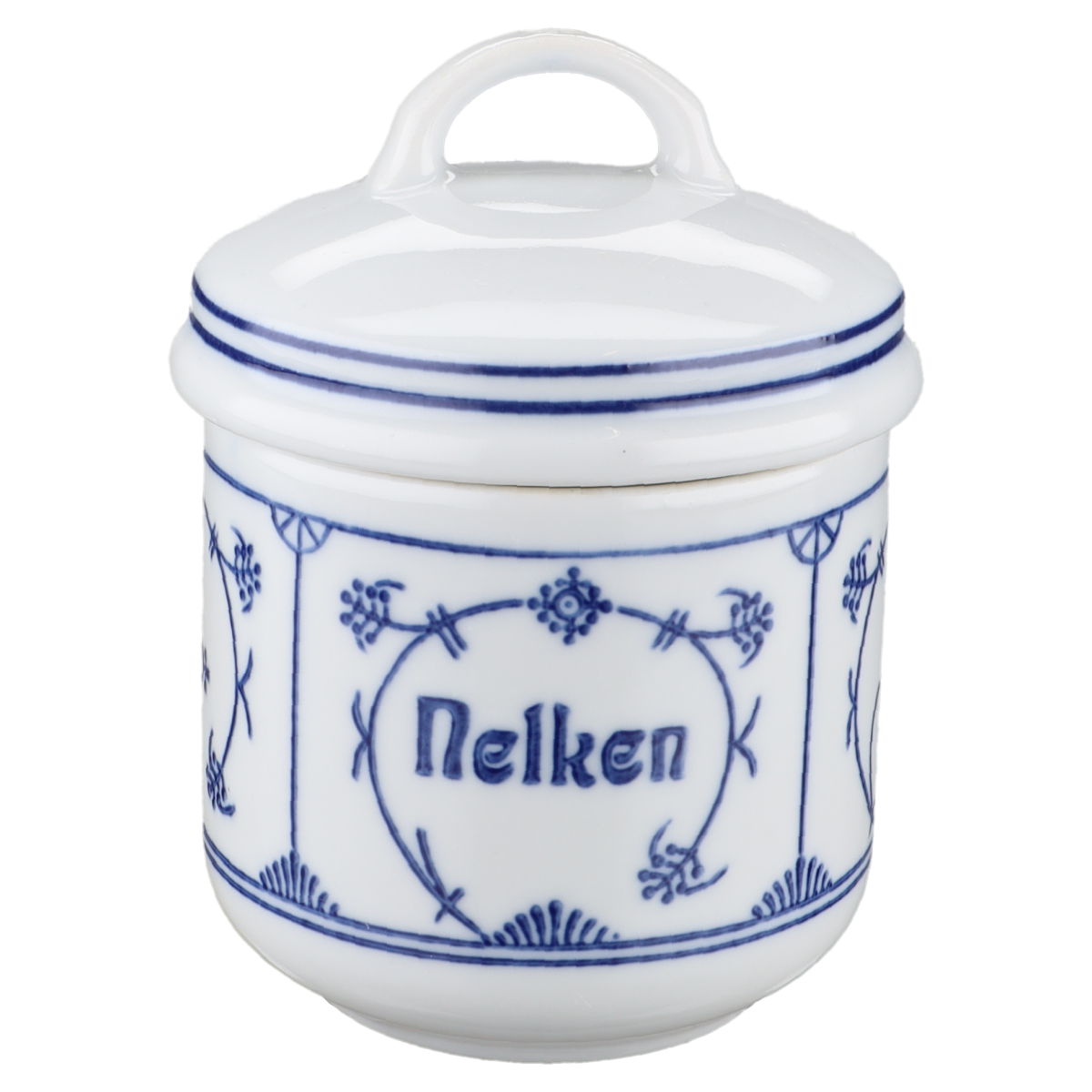 Vorratsdose Nelken H 10 cm Jaeger & Co. Indisch blau Strohblume
