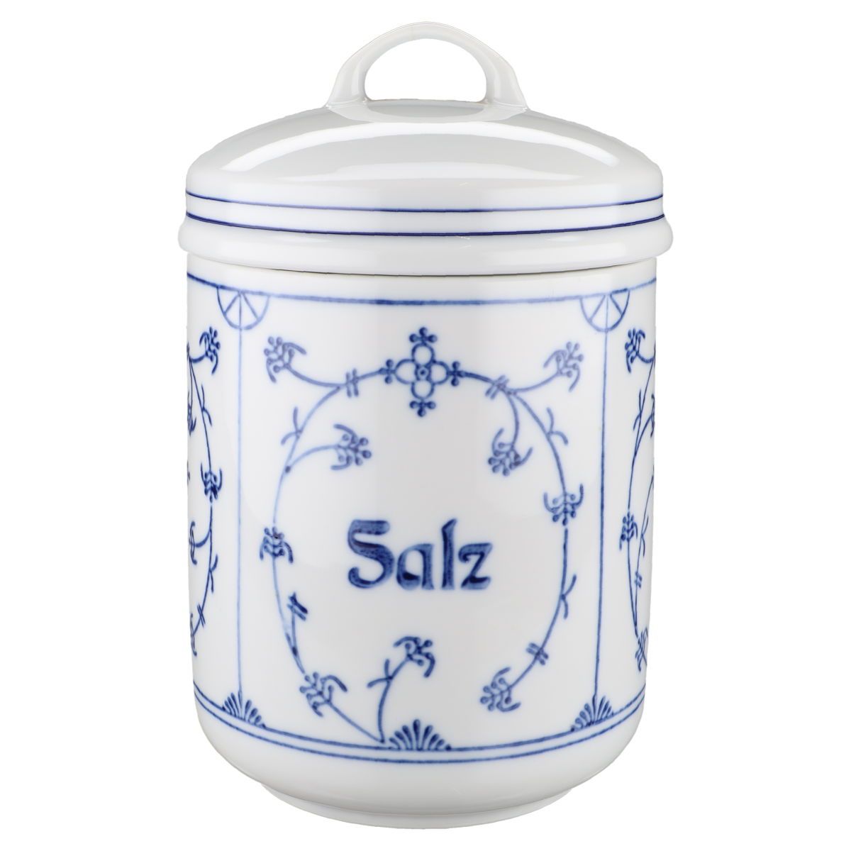 Vorratsdose Salz H 17 cm Jaeger & Co. Indisch blau Strohblume