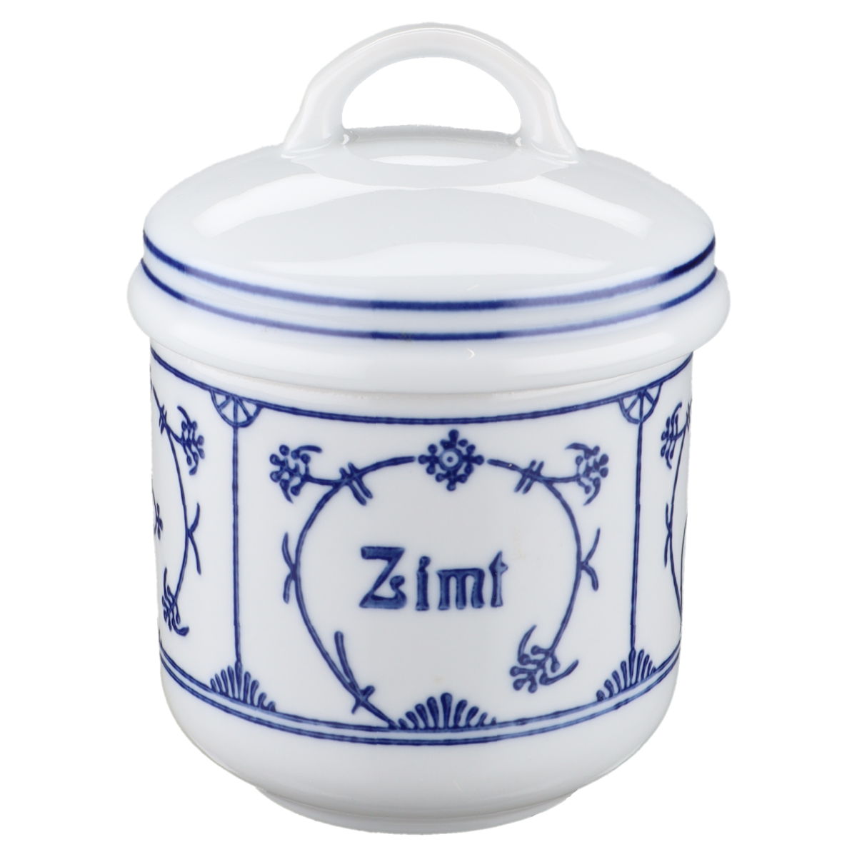 Vorratsdose Zimt H 10 cm Jaeger & Co. Indisch blau Strohblume