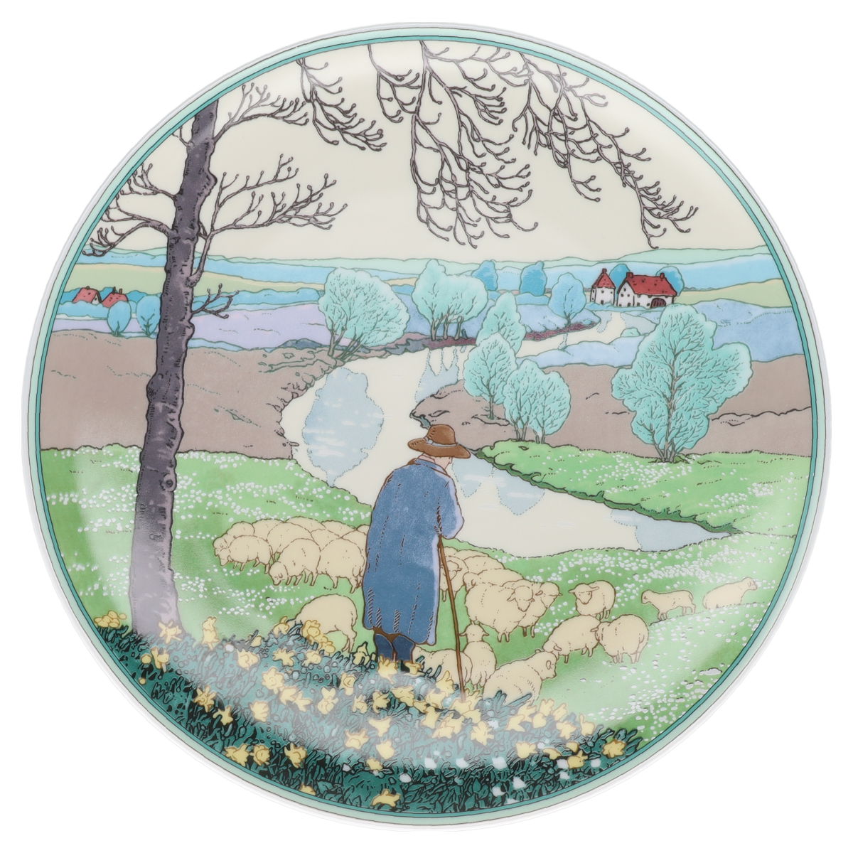 Wandteller : Schäfer im Frühling  Villeroy & Boch Heinrich Deutsche Krebshilfe E.V.