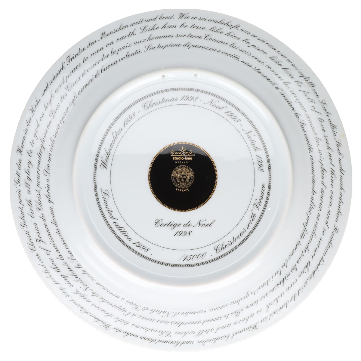 Weihnachtsteller Sammelteller Wandteller 1998 Rosenthal Versace Sammelteller
