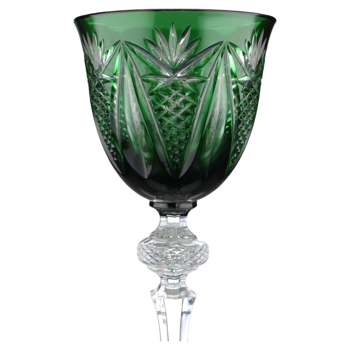 Weinkelch Smaragdgrün WMF Cristal Cabinet Überfang