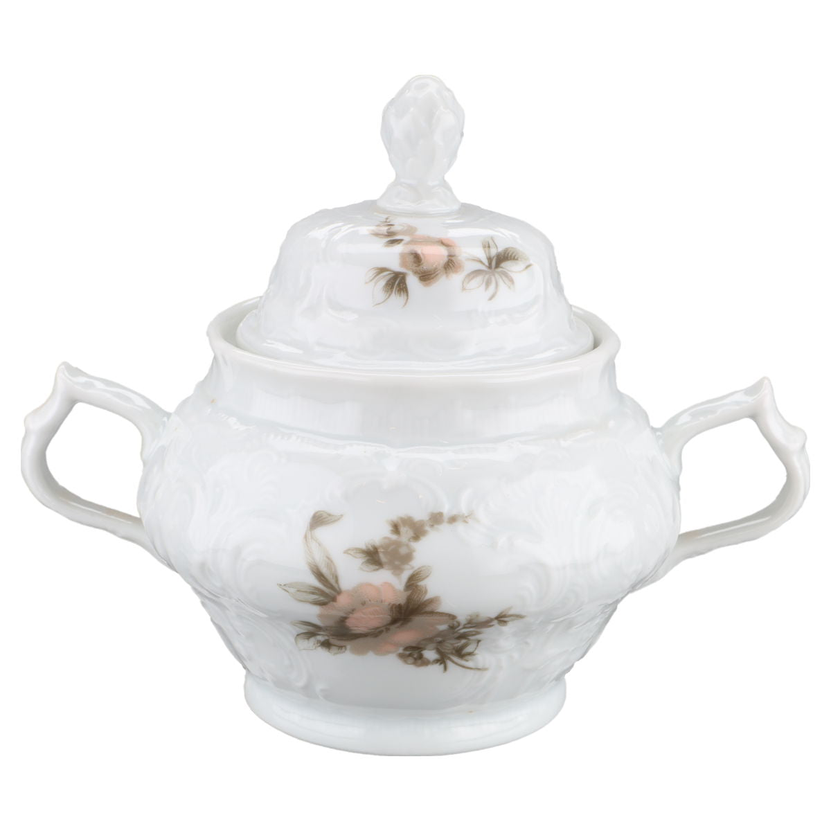 Zuckerdose  Rosenthal Sanssouci weiß Braune Rose