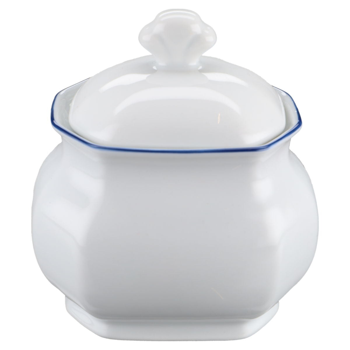 Zuckerdose Marienbad Ingres Weiss blauer Rand