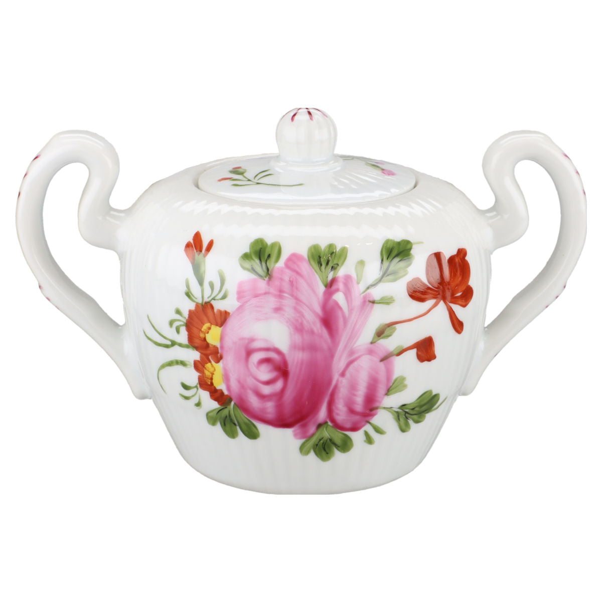 Zuckerdose mit Henkel Warnecke Ostfriesische Rose handgem. 56190
