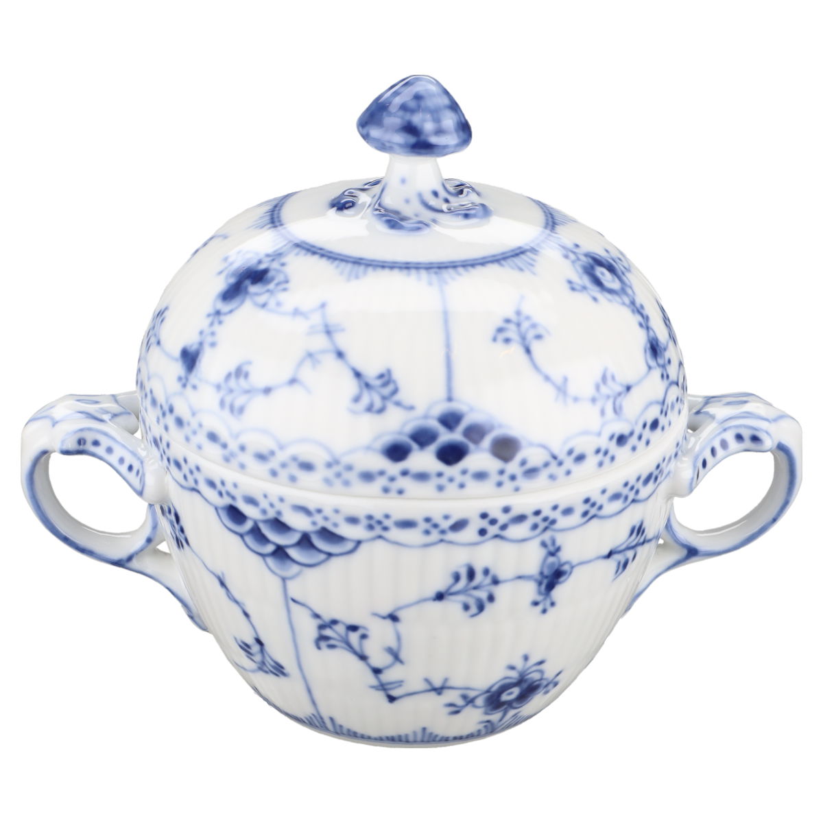 Zuckerdose Model 605 Royal Copenhagen Musselmalet Halbspitze II. Wahl