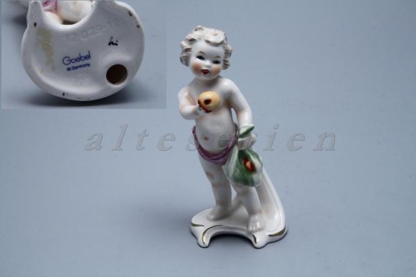 Porzellanfigur \" Amorette mit Apfel - September \"