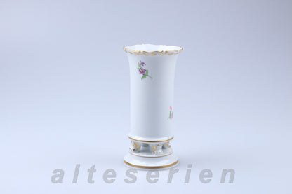 Vase klein auf 4 Füssen I.Wahl mit Blumenmalerei Goldrand