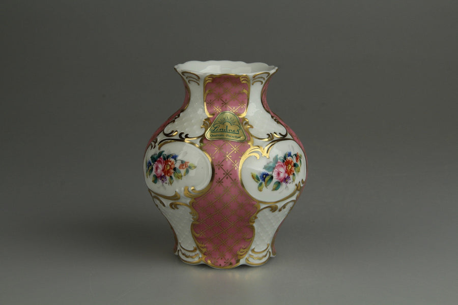 Vase bauchig Dekor Prinzess rose