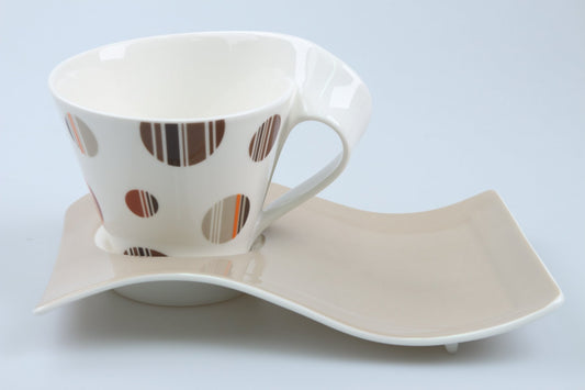 Milchkaffeetasse Frühstückstasse mit Unterteller