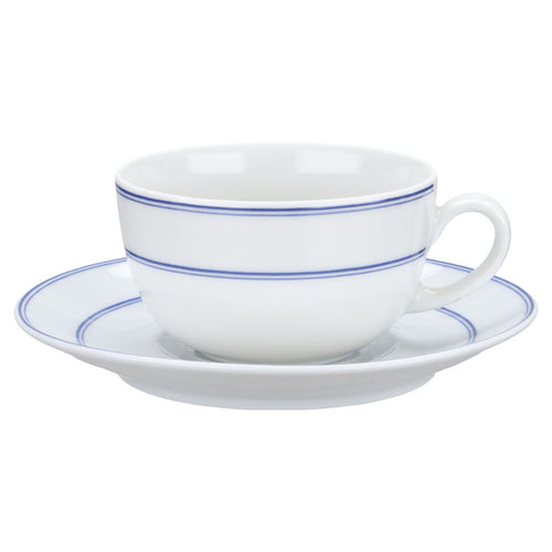 Teetasse mit Untere Weißer Rand mit blauen Ringen