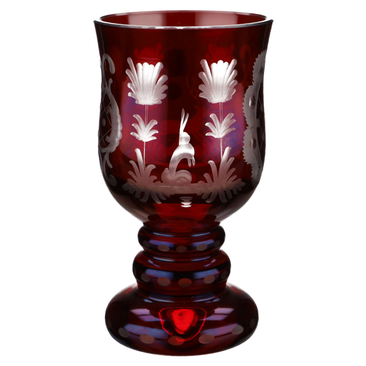 Rotweinglas Weinglas Überfang Rubin