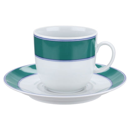 Kaffeetasse mit Untere - Grüner Rand