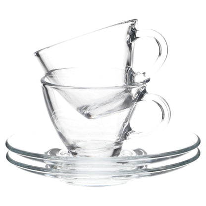 2 x Espressotasse mit Untere aus Glas in OVP