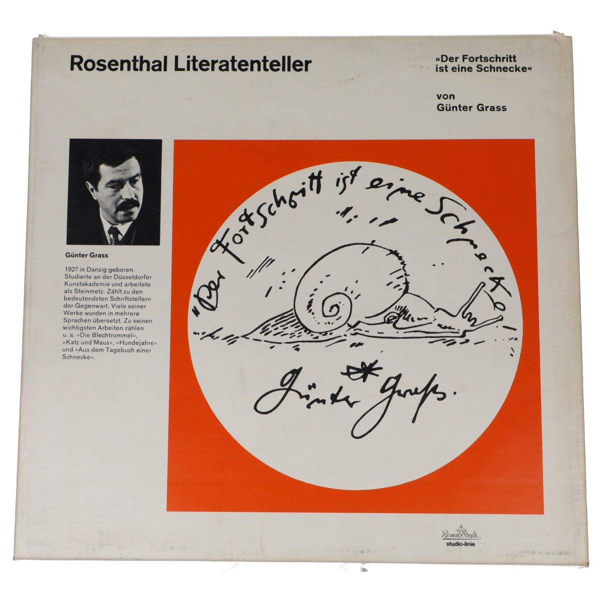 Wandteller Günter Grass Literatenteller Der Fortschritt ist eine Schnecke