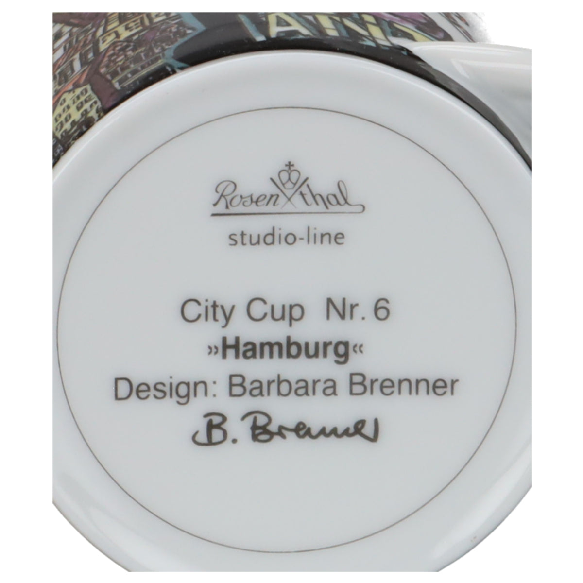 Kaffeebecher Nr. 6 Hamburg Design Barbara Brenner ohne OVP