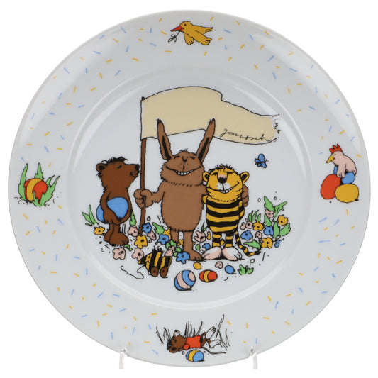 Kuchenteller /Frühstücksteller Bär, Hase und Tiger Ostern
